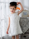 Kids Little Girls' Dress Floral Solid Colored Dress Birthday dress  Lace Sleeveless Princess Cute Dresses
