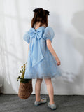 Bow Tie Kids Little Girls' Dress Birthday Dress Princess Cute Dresses  Children's Occasion Wear Party Dresses
