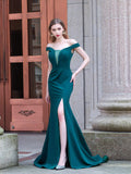 Mermaid / Column Elegant Fashion Formal Evening Dresses Off Shoulder Sleeveless Floor Length