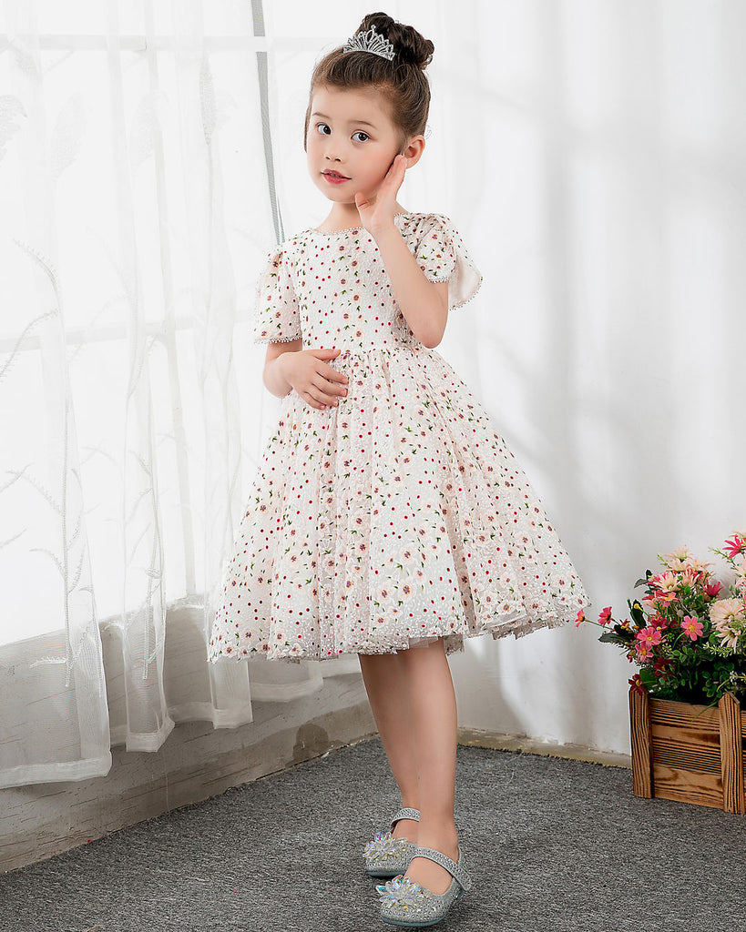 Kids Dress Girls Princess Cute Dresses Short Sleeves Birthday Dress Party Dresses - dressblee