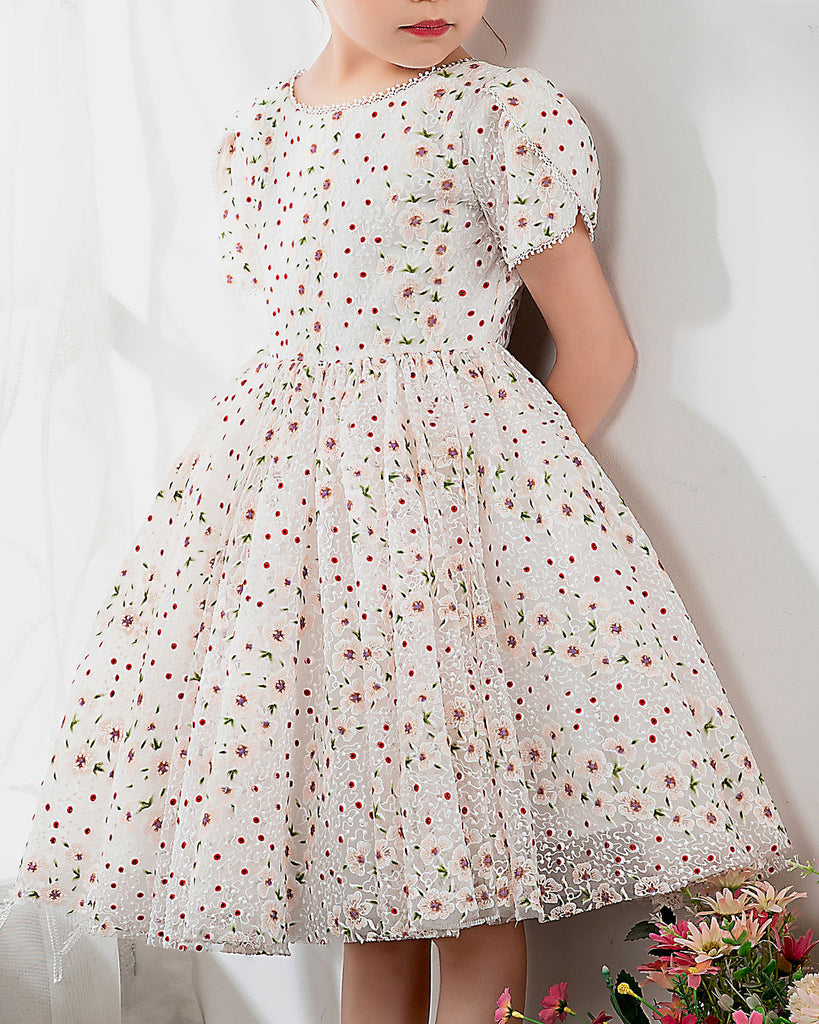 Kids Dress Girls Princess Cute Dresses Short Sleeves Birthday Dress Party Dresses - dressblee