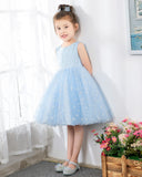 Light Blue Sleeveless Girls Princess Dresses Birthday Dress Party Dresses Kids Fashion Dresses