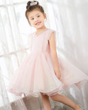Fashion Pink Tulle Sleeveless Girls Princess Dresses Children's Occasion Wear Party Dresses Birthday Dress