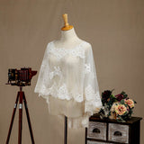 Women's Wrap Shrugs Shawls Tulle Wedding Party / Evening Appliques Flower Lace with Beading - dressblee