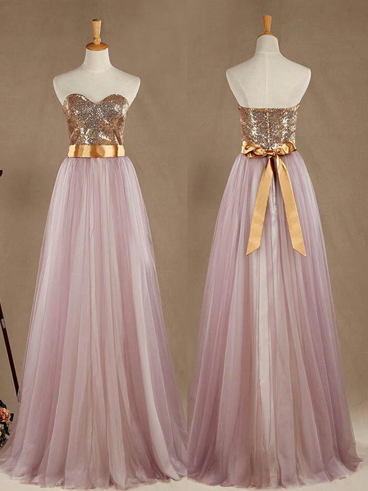 Ball Gown Tulle mix Sequins Bridesmaid dress A-line Sweetheart dressblee Ball Gown Tulle mix Sequins Bridesmaid dress A-line Sweetheart dressblee