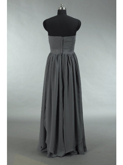 Convertible Dark Grey Chiffon Bridesmaid Dress Sweetheart dressblee Convertible Dark Grey Chiffon Bridesmaid Dress Sweetheart dressblee