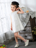 Kids Little Girls' Dress Floral Solid Colored Dress Birthday dress  Lace Sleeveless Princess Cute Dresses - dressblee