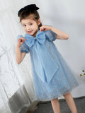 Bow Tie Kids Little Girls' Dress Birthday Dress Princess Cute Dresses  Children's Occasion Wear Party Dresses - dressblee