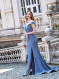 Mermaid Beaded Split Sexy Fashion Formal Evening Dresses Sleeveless Floor Length