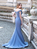 Mermaid Beaded Split Sexy Fashion Formal Evening Dresses Sleeveless Floor Length