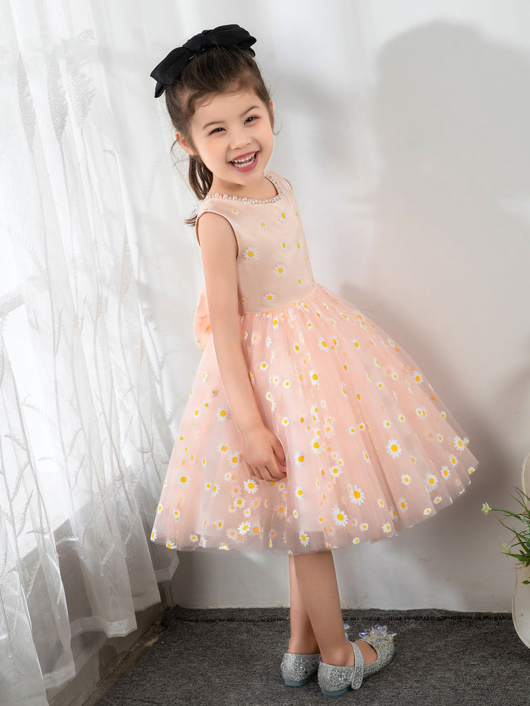 Kids Little Daisy Flower Girls' Princess Cute Dresses  Children's Occasion Wear Party Dresses Birthday Dress - dressblee