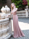 A-Line V-neck Luxurious Fashion Formal Evening Dresses Spaghetti Strap Sleeveless Floor Length