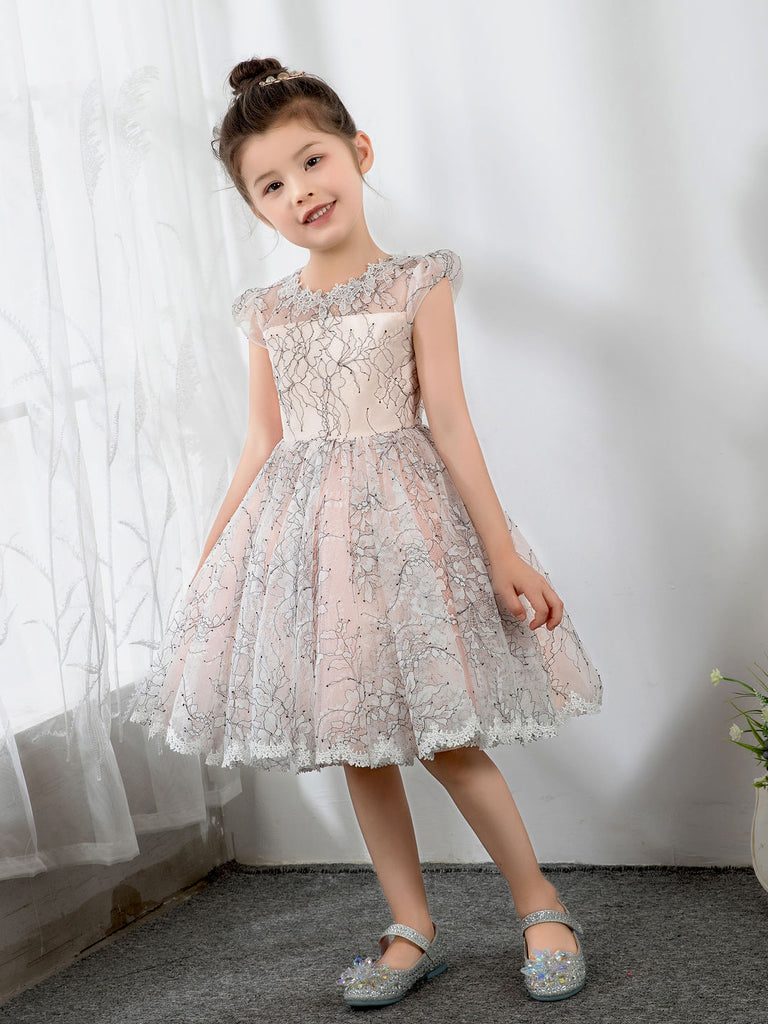 cute kids dress Blush Pink Cute Lace Toddler Flower Girl Dresses for Kids ARD1314