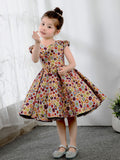 Satin Kids Princess Cute Dresses Birthday Dress Children's Occasion Wear Party Dresses - dressblee