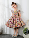 Satin Kids Princess Cute Dresses Birthday Dress Children's Occasion Wear Party Dresses - dressblee