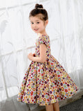 Satin Kids Princess Cute Dresses Birthday Dress Children's Occasion Wear Party Dresses - dressblee