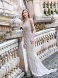 Mermaid Luxurious Fashion Formal Evening Dresses Spaghetti Strap Sleeveless Floor Length