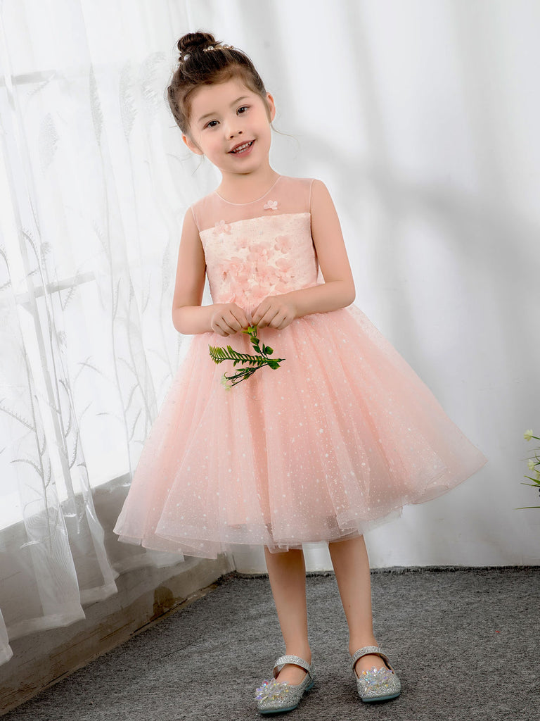 Kids Princess Cute Dresses Sleeveless Birthday Dress Children's Occasion Wear Party Dresses Flower Girl Dresses - dressblee