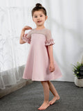 Fashion Kids Princess Cute Dresses Short Sleeves Birthday Dress Children's Occasion Wear Party Dresses Flower Girl Dresses - dressblee