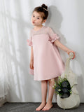 Fashion Kids Princess Cute Dresses Short Sleeves Birthday Dress Children's Occasion Wear Party Dresses Flower Girl Dresses - dressblee