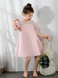 Fashion Kids Princess Cute Dresses Short Sleeves Birthday Dress Children's Occasion Wear Party Dresses Flower Girl Dresses - dressblee