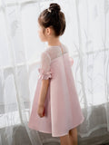 Fashion Kids Princess Cute Dresses Short Sleeves Birthday Dress Children's Occasion Wear Party Dresses Flower Girl Dresses - dressblee