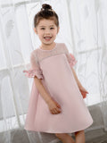 Fashion Kids Princess Cute Dresses Short Sleeves Birthday Dress Children's Occasion Wear Party Dresses Flower Girl Dresses - dressblee