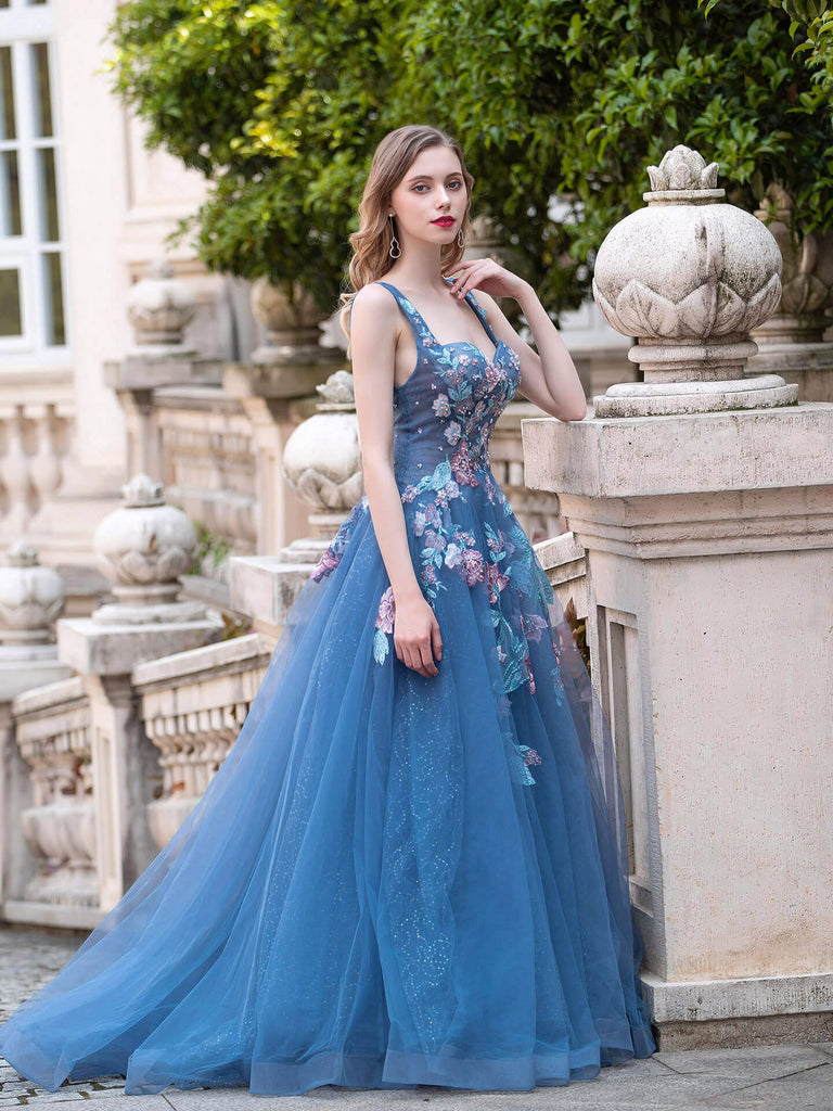 A-line Fashion Formal Evening Dresses Strap Sleeveless dressblee A-line Fashion Formal Evening Dresses Strap Sleeveless dressblee