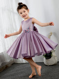 Satin Kids Dresses Girls Princess Cute Dresses Sleeveless Birthday Dress Children's Occasion Wear Party Dresses
