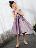 Satin Kids Dresses Girls Princess Cute Dresses Sleeveless Birthday Dress Children's Occasion Wear Party Dresses - dressblee