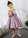 Satin Kids Dresses Girls Princess Cute Dresses Sleeveless Birthday Dress Children's Occasion Wear Party Dresses - dressblee