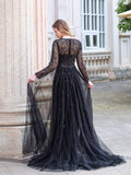 A-line Fashion Luxurious Formal Evening Dresses Long Sleeveless Floor Length