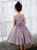 Satin Kids Dresses Girls Princess Cute Dresses Sleeveless Birthday Dress Children's Occasion Wear Party Dresses - dressblee