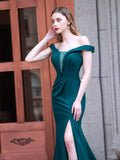 Mermaid / Column Elegant Fashion Formal Evening Dresses Off Shoulder Sleeveless Floor Length