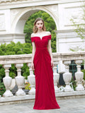 Mermaid Fashion Formal Evening Dresses Off Shoulder Sleeveless Floor Length