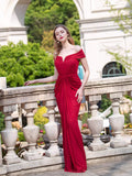 Mermaid Fashion Formal Evening Dresses Off Shoulder Sleeveless Floor Length