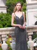 Mermaid / Trumpet Luxurious Formal Evening Dresses Spaghetti Strap Sleeveless Floor Length Prom Dresses