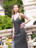 Mermaid / Trumpet Luxurious Formal Evening Dresses Spaghetti Strap Sleeveless Floor Length Prom Dresses
