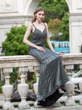 Mermaid / Trumpet Luxurious Formal Evening Dresses Spaghetti Strap Sleeveless Floor Length Prom Dresses