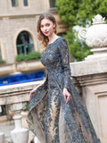 A-line Fashion Formal Evening Dresses Asymmetrical One Shoulder Sleeveless Floor Length
