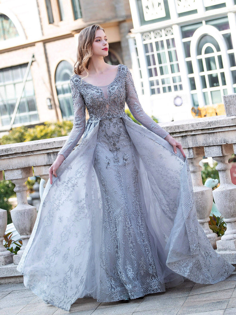 Mermaid Fashion Formal Evening Dresses Long Sleeve Prom Dresses dressblee Mermaid Fashion Formal Evening Dresses Long Sleeve Prom Dresses dressblee
