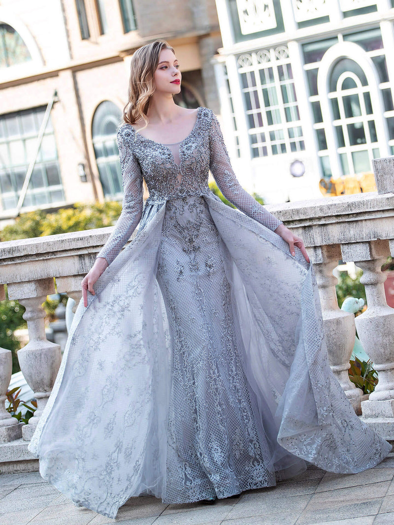 Mermaid / Trumpet Fashion Formal Evening Dresses Long Sleeve Floor Length Prom Dresses