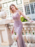 Mermaid / Trumpet Luxurious Sexy Formal Evening Dresses Spaghetti Strap Sleeveless Floor Length Prom Dresses