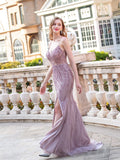 Mermaid / Trumpet Luxurious Sexy Formal Evening Dresses Spaghetti Strap Sleeveless Floor Length Prom Dresses