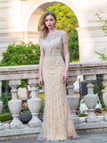 Mermaid Beaded Luxurious Fashion Formal Evening Dresses Sleeveless Floor Length Prom Dresses