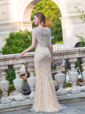 Mermaid Beaded Luxurious Fashion Formal Evening Dresses Sleeveless Floor Length Prom Dresses