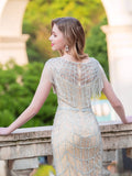 Mermaid Beaded Luxurious Fashion Formal Evening Dresses Sleeveless Floor Length Prom Dresses