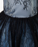 Dark Navy Lace Girls Princess Cute Dresses Birthday Dress Party Dresses Kids Dresses Boutique - dressblee