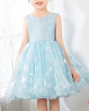 Light Blue Tulle Girls Princess Cute Dresses Birthday Dress Party Dresses Kids Dresses Boutique - dressblee
