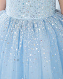 Light Blue Sleeveless Girls Princess Cute Dresses Birthday Dress Party Dresses Kids Dresses Boutique - dressblee